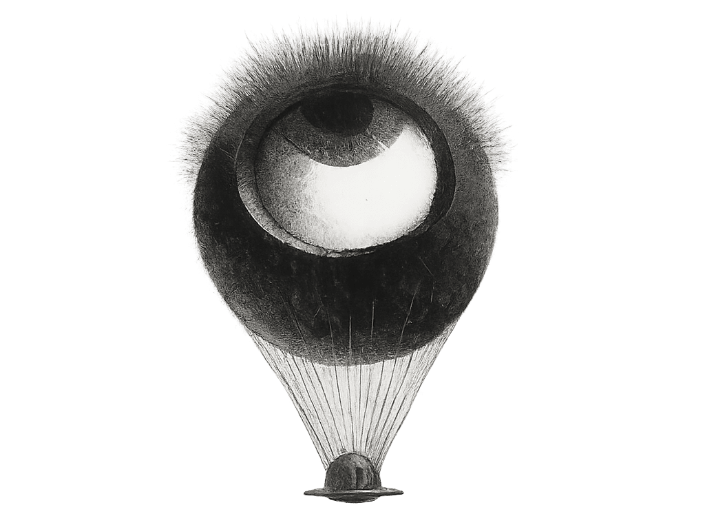 L'œil, comme un ballon bizarre, se dirige vers l'infini — Odilon Redon, 1882